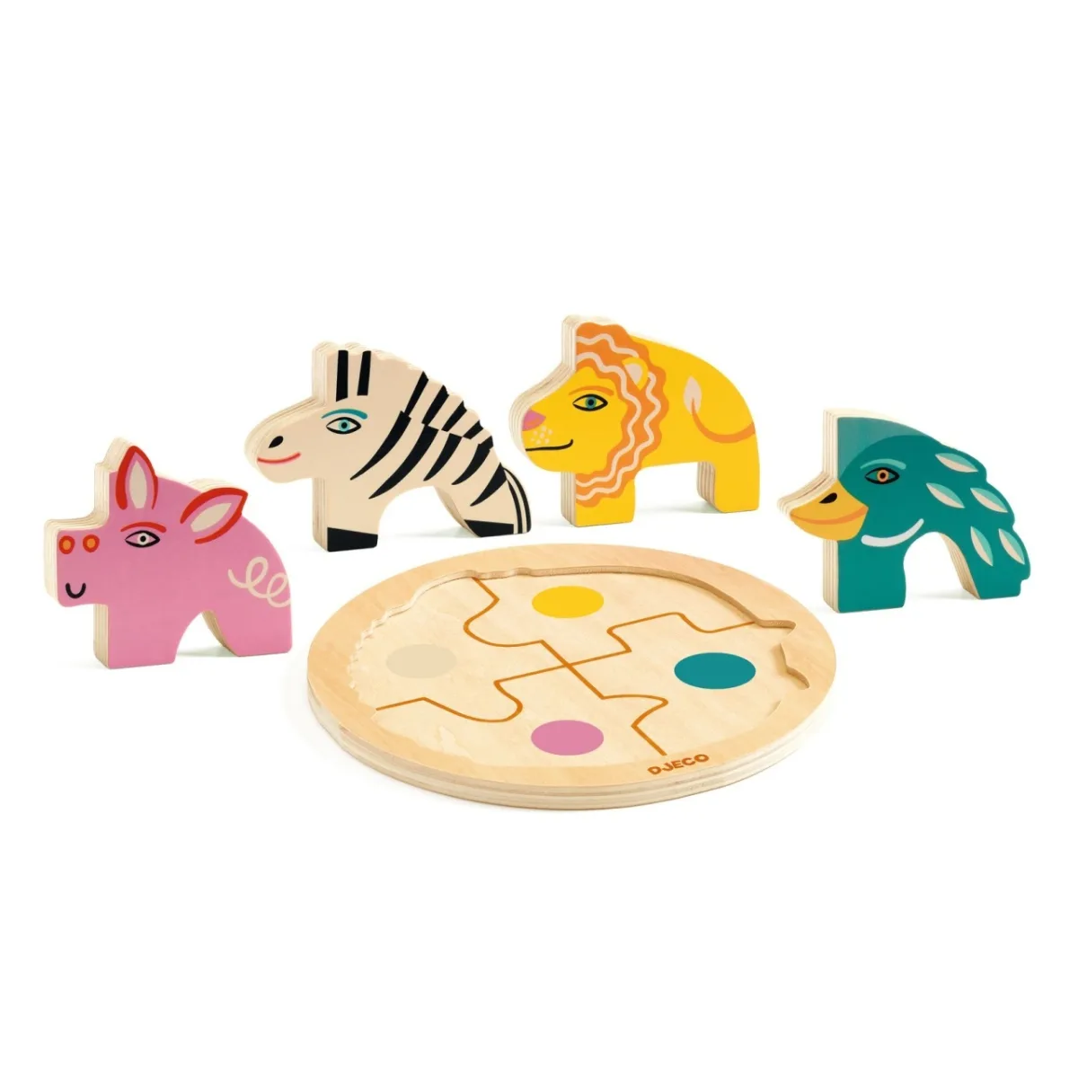 Puzzle din lemn Rondo Leo, Djeco - imagine 2