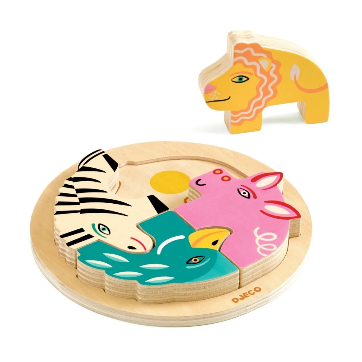 Puzzle din lemn Rondo Leo, Djeco - imagine 3