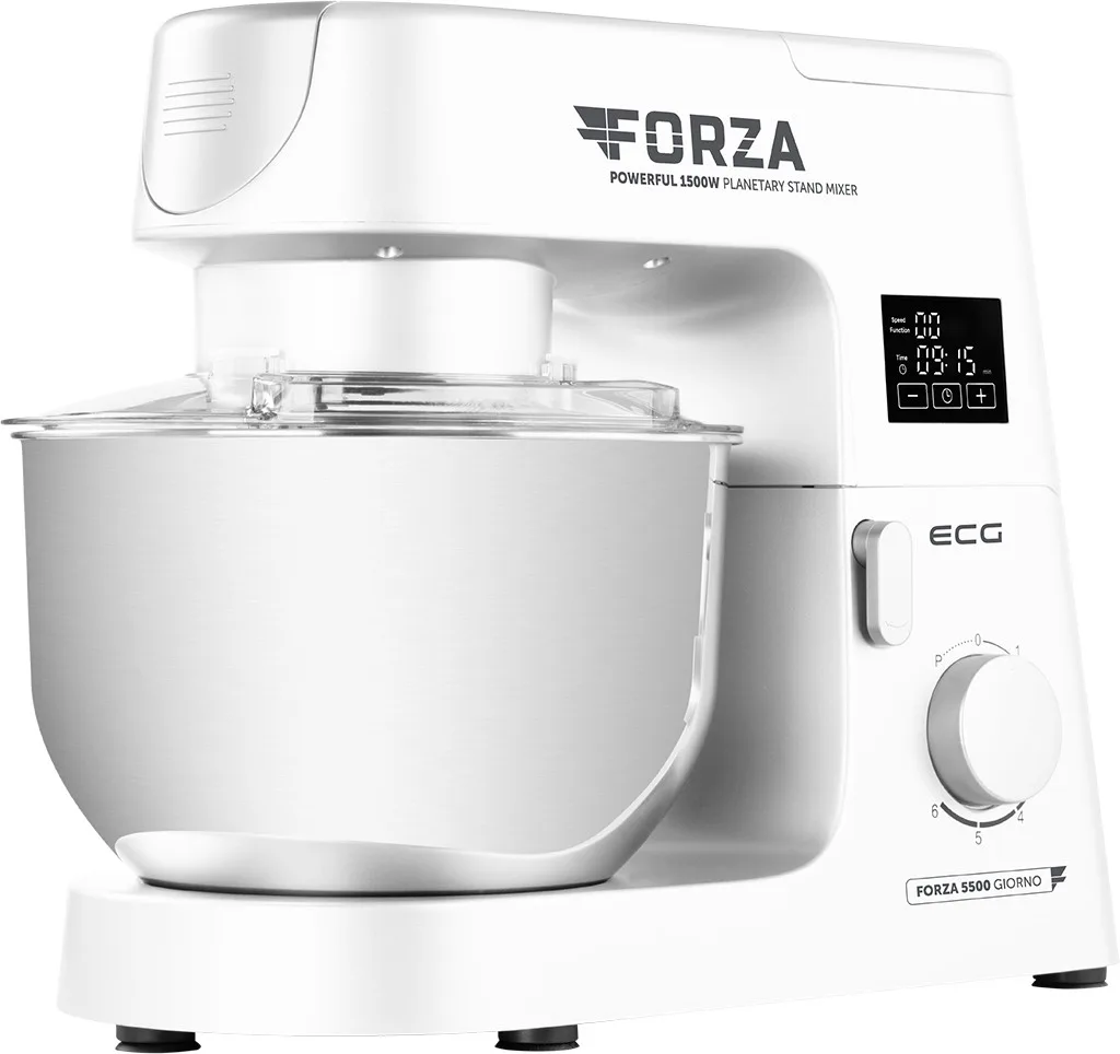 Robot de bucatarie ECG FORZA 5500 Giorno Bianco, 1500 W, 6,5 litri, panou de control tactil, sistem de amestecare planetar - imagine 4