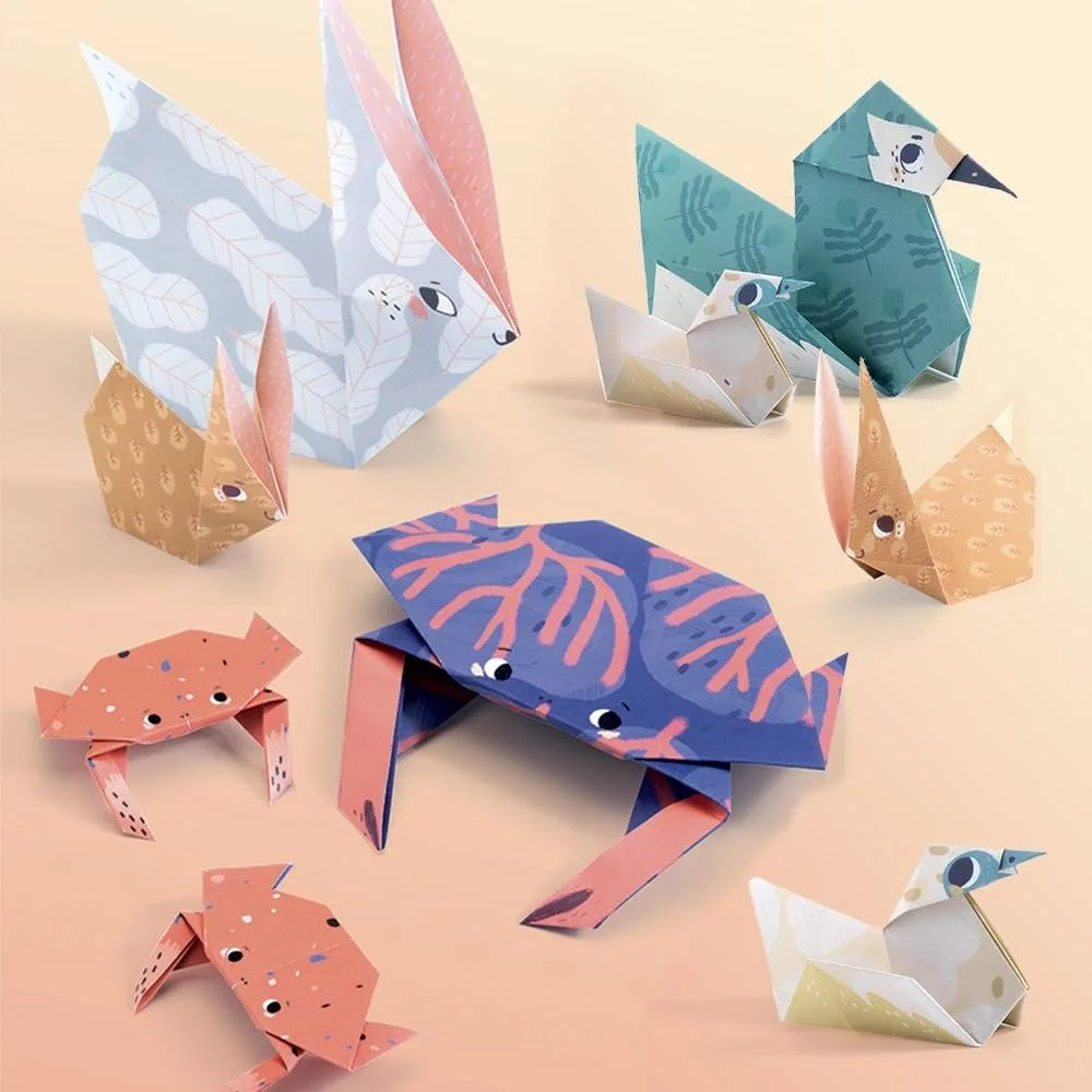 Joc creativ origami Familii de animale, Djeco - imagine 2