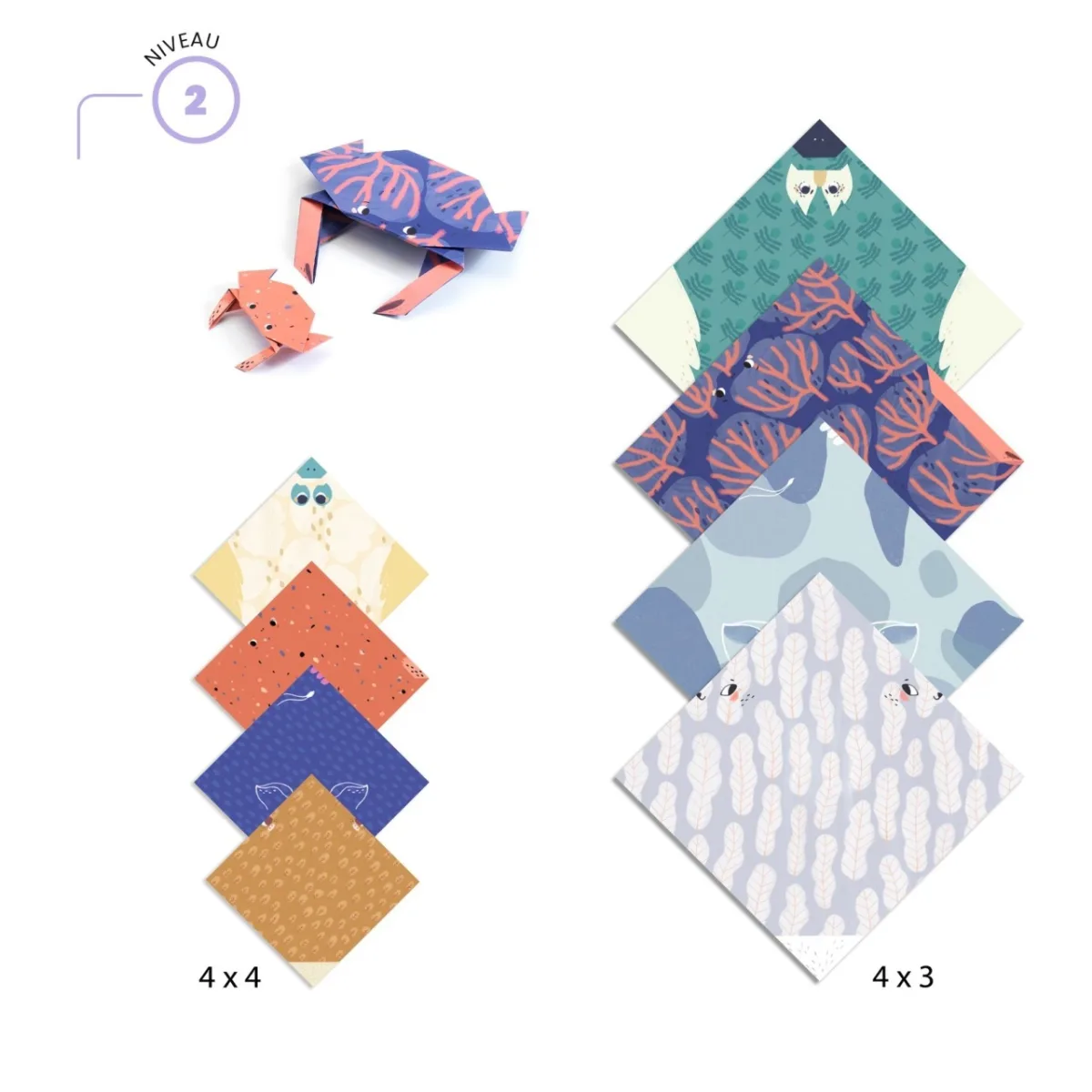 Joc creativ origami Familii de animale, Djeco - imagine 3