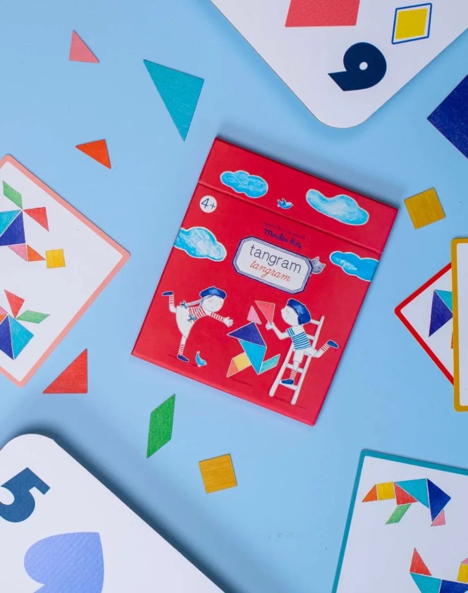 Joc magnetic educativ Tangram, Moulin Roty - imagine 5