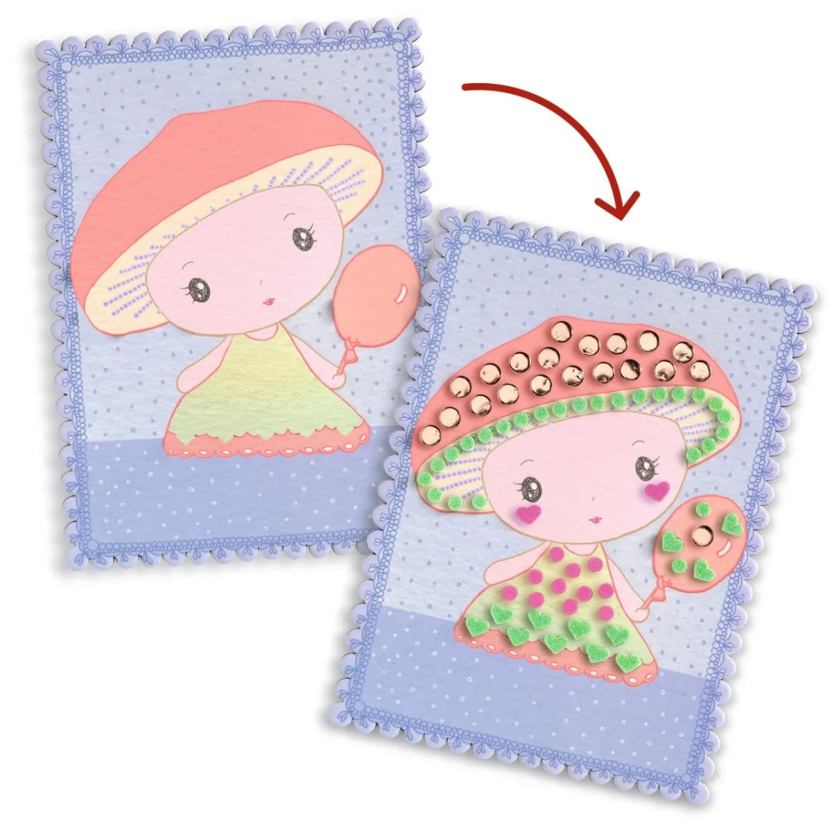 Kit creativ cu mozaic Tinyly Stella, Minico & Mushy, Djeco - imagine 4