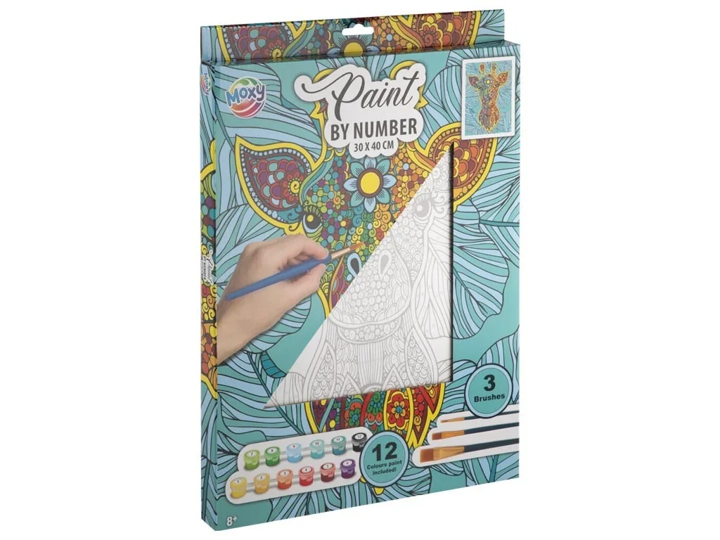 Set creativ, Picteaza pe numere, Canvas Girafa