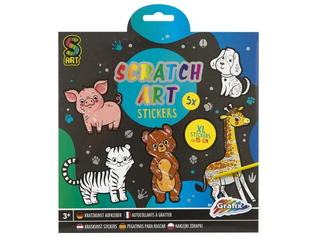 Set creativ 5 abtibilduri XL de razuit, Grafix albastru