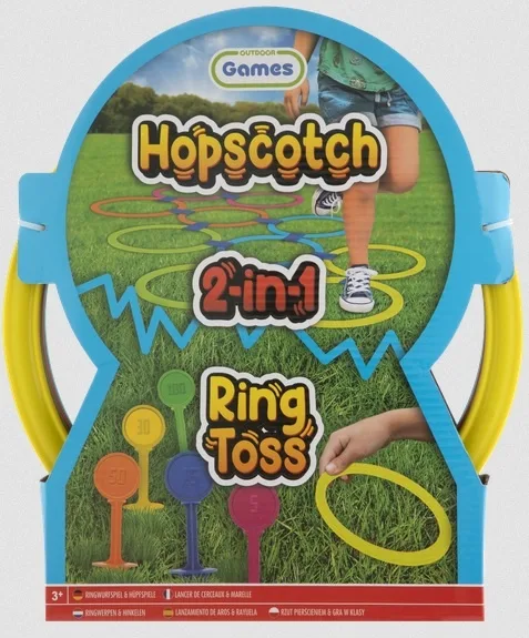 Set de joaca 2 in 1 , Arunca inelele si sotron