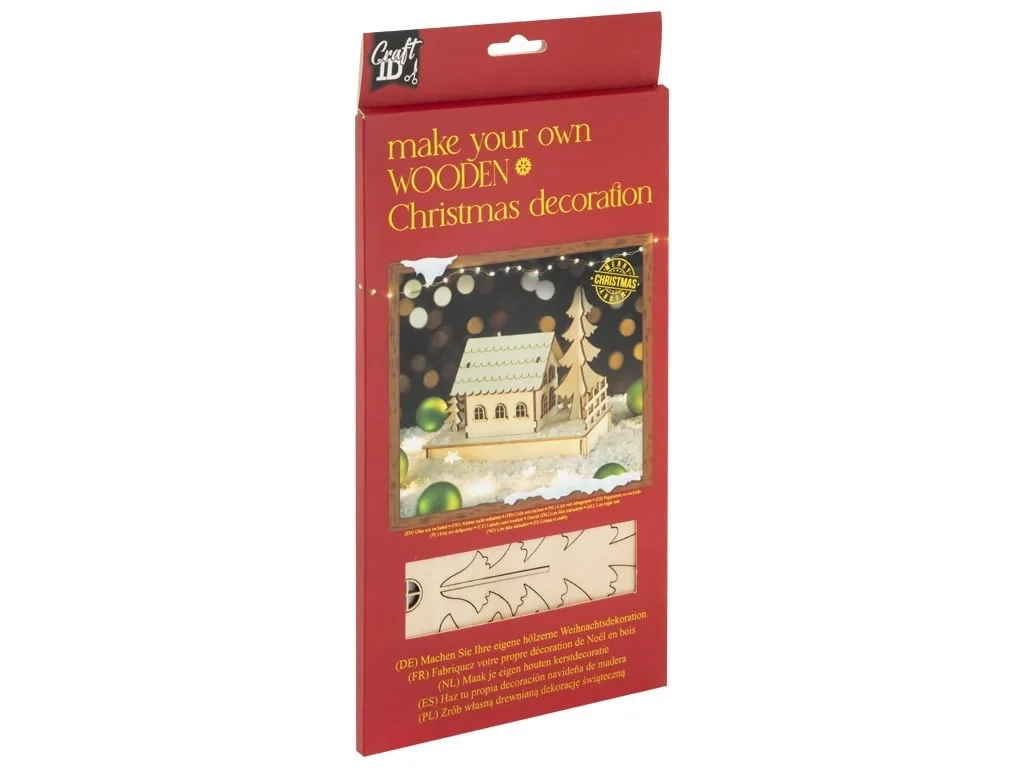 Set creativ DIY, decoratiune din lemn Craciun, Casuta(Casuta) Casuta