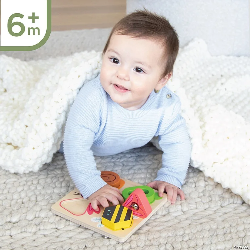 Jucarie senzoriala din lemn, de tip puzzle, pentru bebelusi, Sensory Sprouts Surprise Puzzle - imagine 3