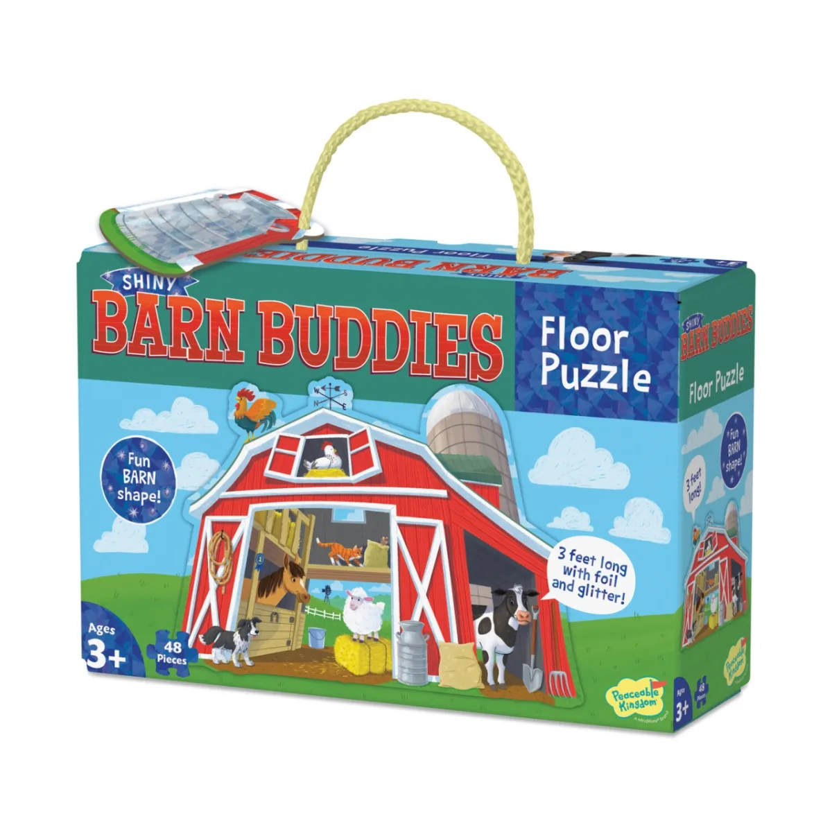 Puzzle de podea in forma de hambar, Barn budies floor puzzle, Peaceable Kingdom - imagine 2