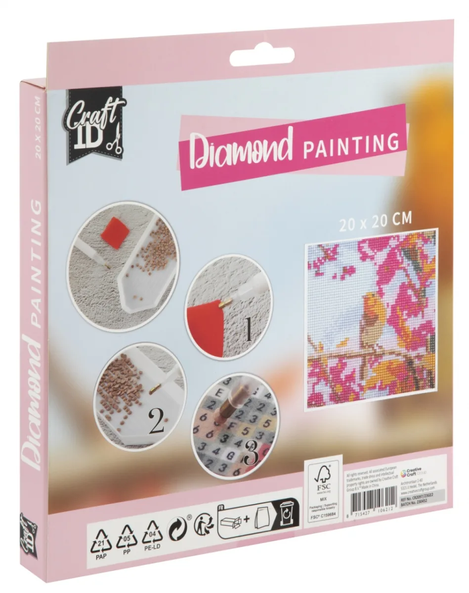 Set creativ pictura cu diamante, Diamond painting, pasari, Craft Sensations - imagine 2