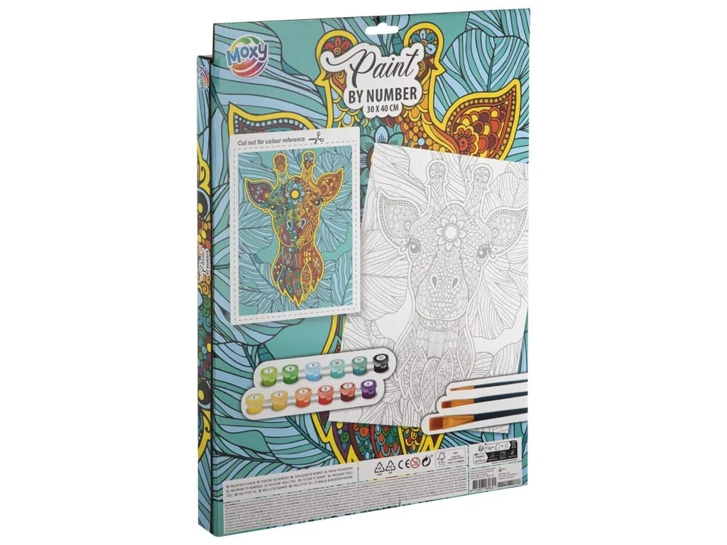 Set creativ, Picteaza pe numere, Canvas Girafa - imagine 2
