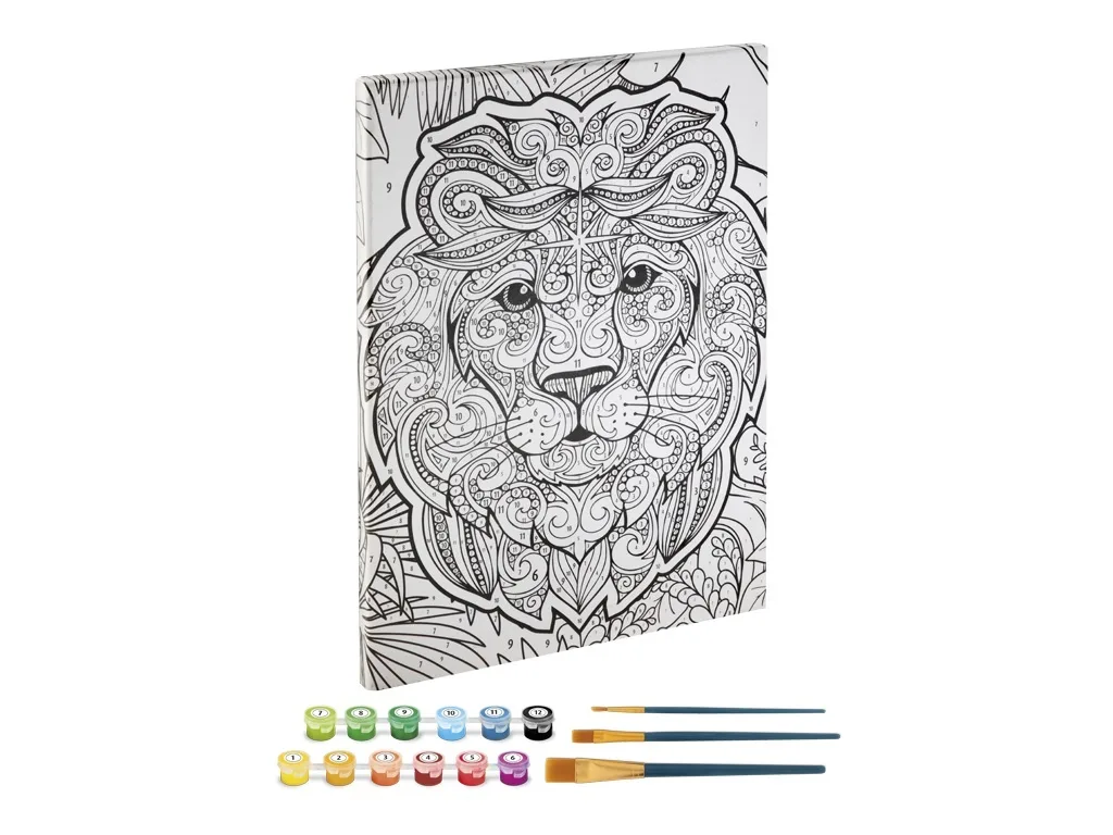 Set creativ, Picteaza pe numere, Canvas Leu, Grafix - imagine 3