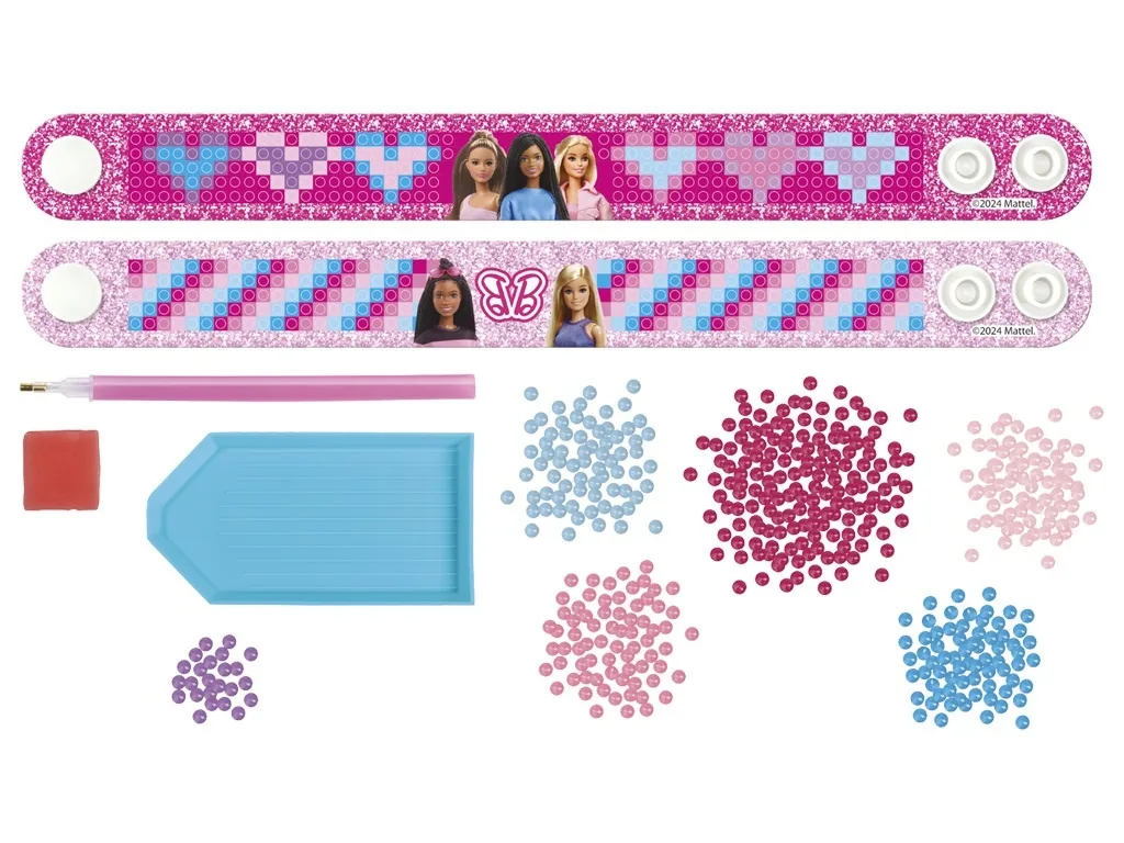 Set creativ DIY, Creeaza bratari cu tehnica diamond painting, Barbie - imagine 3
