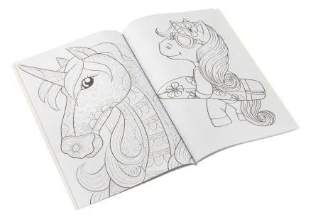 Carte cu activitati de colorat, unicorni, A4, 64 pag, Moxy - imagine 3