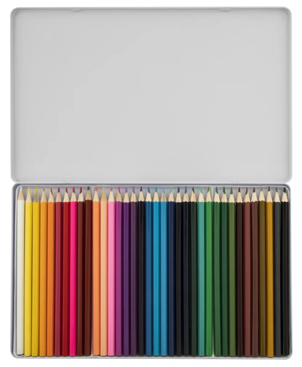 Set 36 creioane colorate in cutie metalica, Moxy - imagine 3