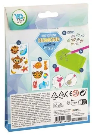 Set creativ, Creeaza propriile abtibilduri cu strasuri, Diamond paint stickers, Grafix(albastru) albastru - imagine 2