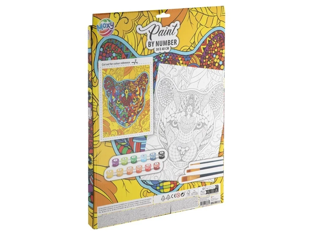 Set creativ, Picteaza pe numere, Canvas Pantera - imagine 2