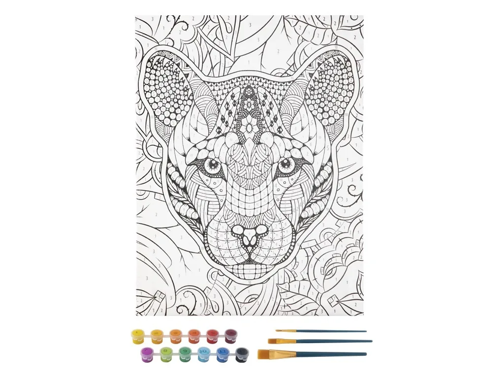 Set creativ, Picteaza pe numere, Canvas Pantera - imagine 3