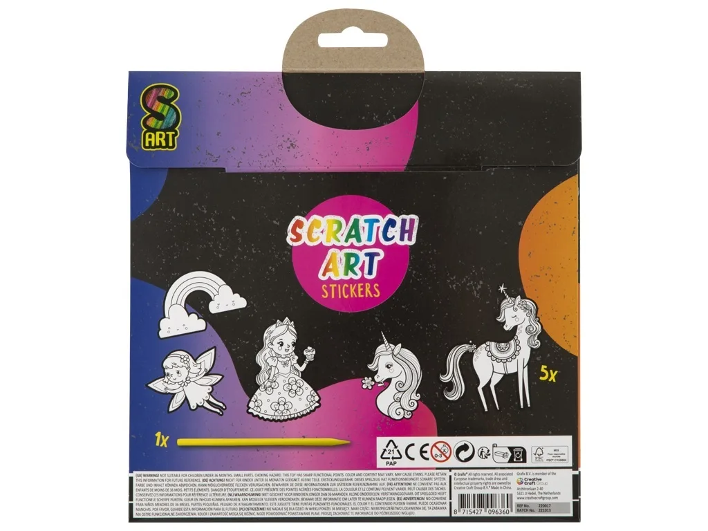 Set creativ 5 abtibilduri XL de razuit, Grafix roz - imagine 2