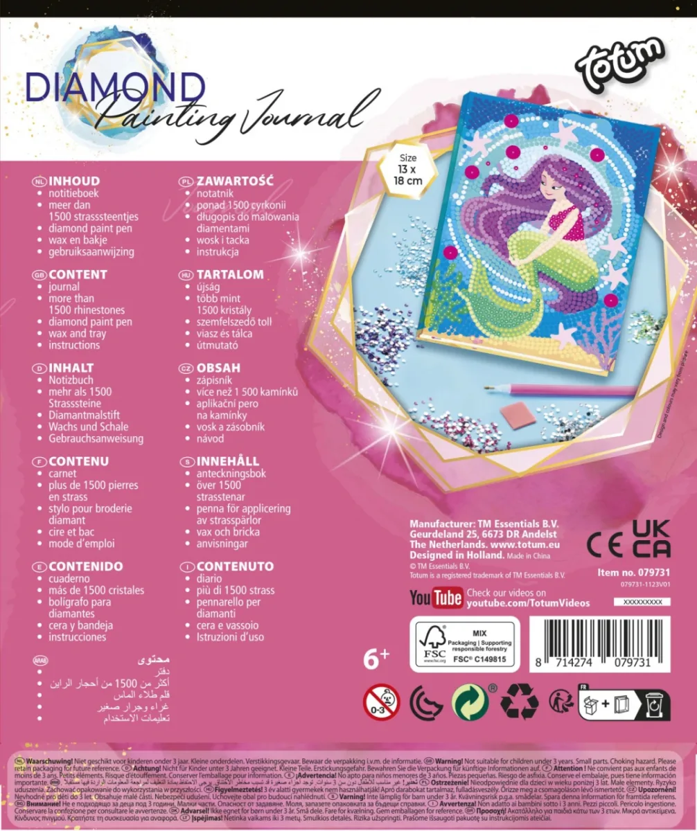 Set DIY Jurnalul meu cu sirena si diamante, Totum - imagine 3