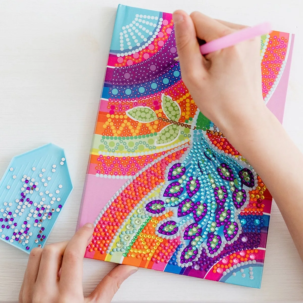 Set DIY Jurnalul meu cu paun si diamante - imagine 2