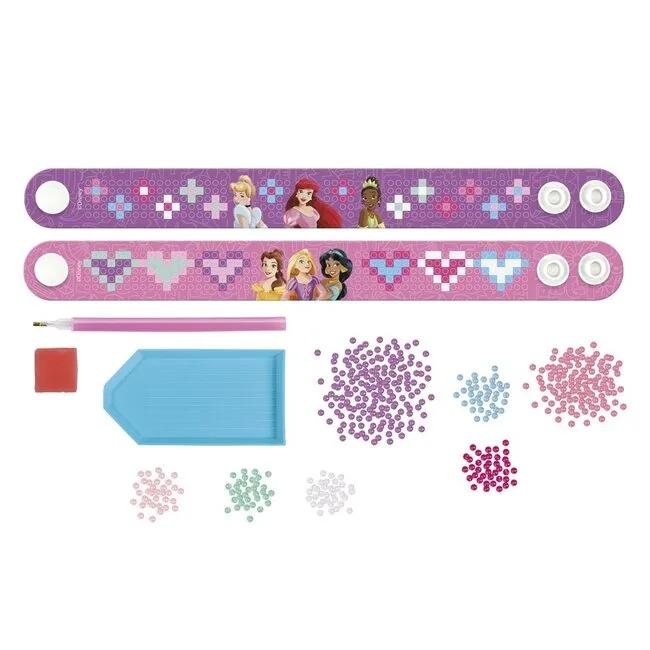 Set creativ DIY, Creeaza bratari cu tehnica diamond painting, Disney Princess - imagine 2