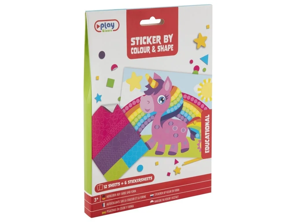 Set abtibilduri pe culori si forme, Grafix, Unicorn