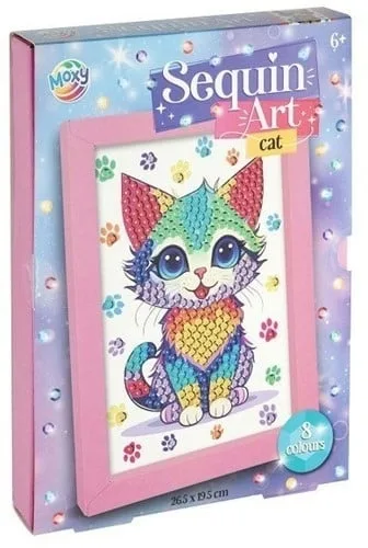 Set creativ DIY Tablou cu paiete pisica