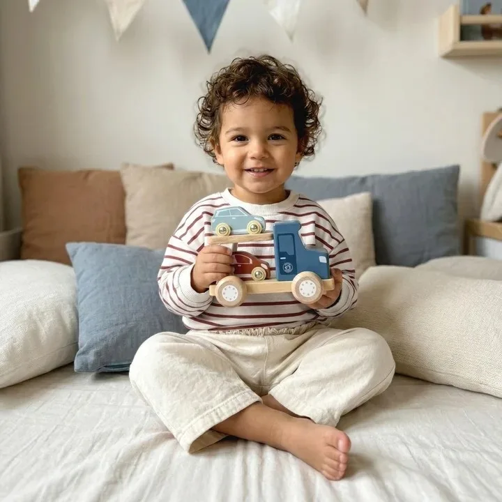 Camion transportor din lemn, Speedy Monkey - imagine 3