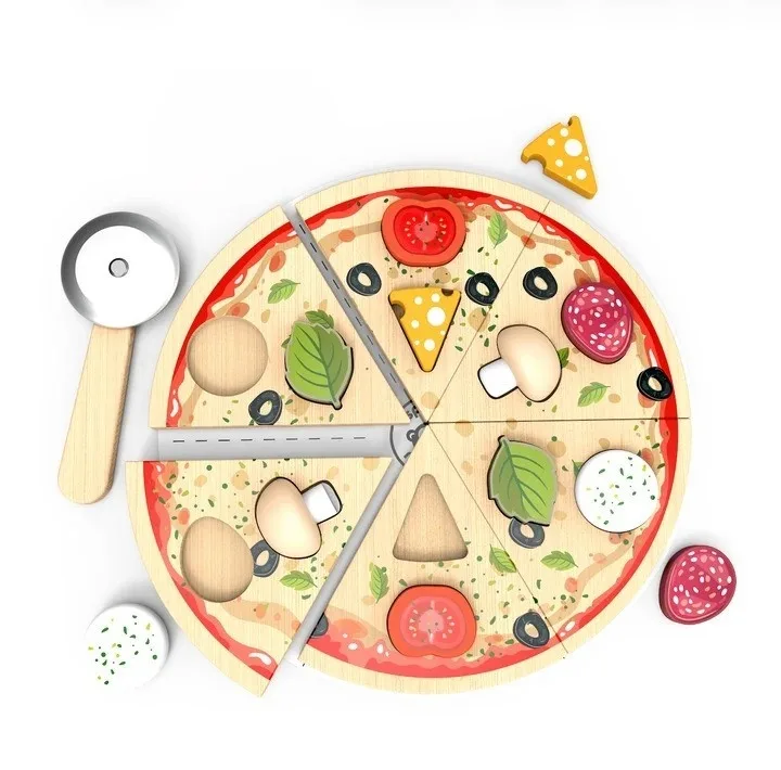 Puzzle din lemn in forma de pizza, Speedy Monkey - imagine 3