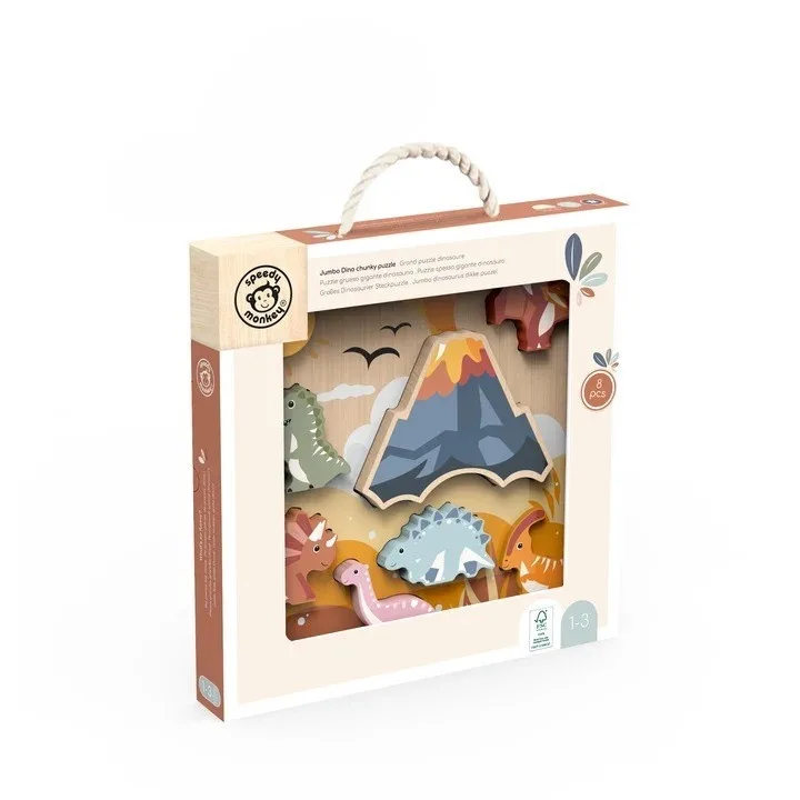 Puzzle din lemn Epoca Dinozaurilor, Speedy Monkey
