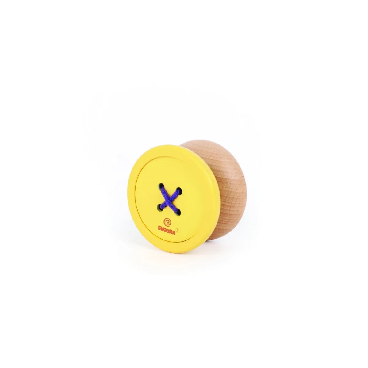Yo-yo din lemn cu design de Nasture, Svoora Galben