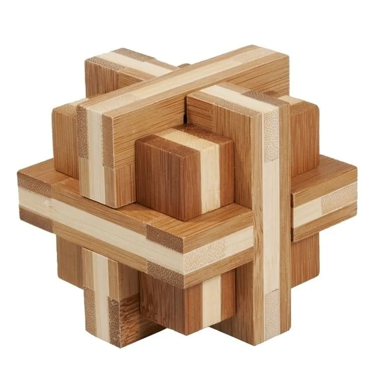 Puzzle 3D din bambus Double cross, Fridolin - imagine 2