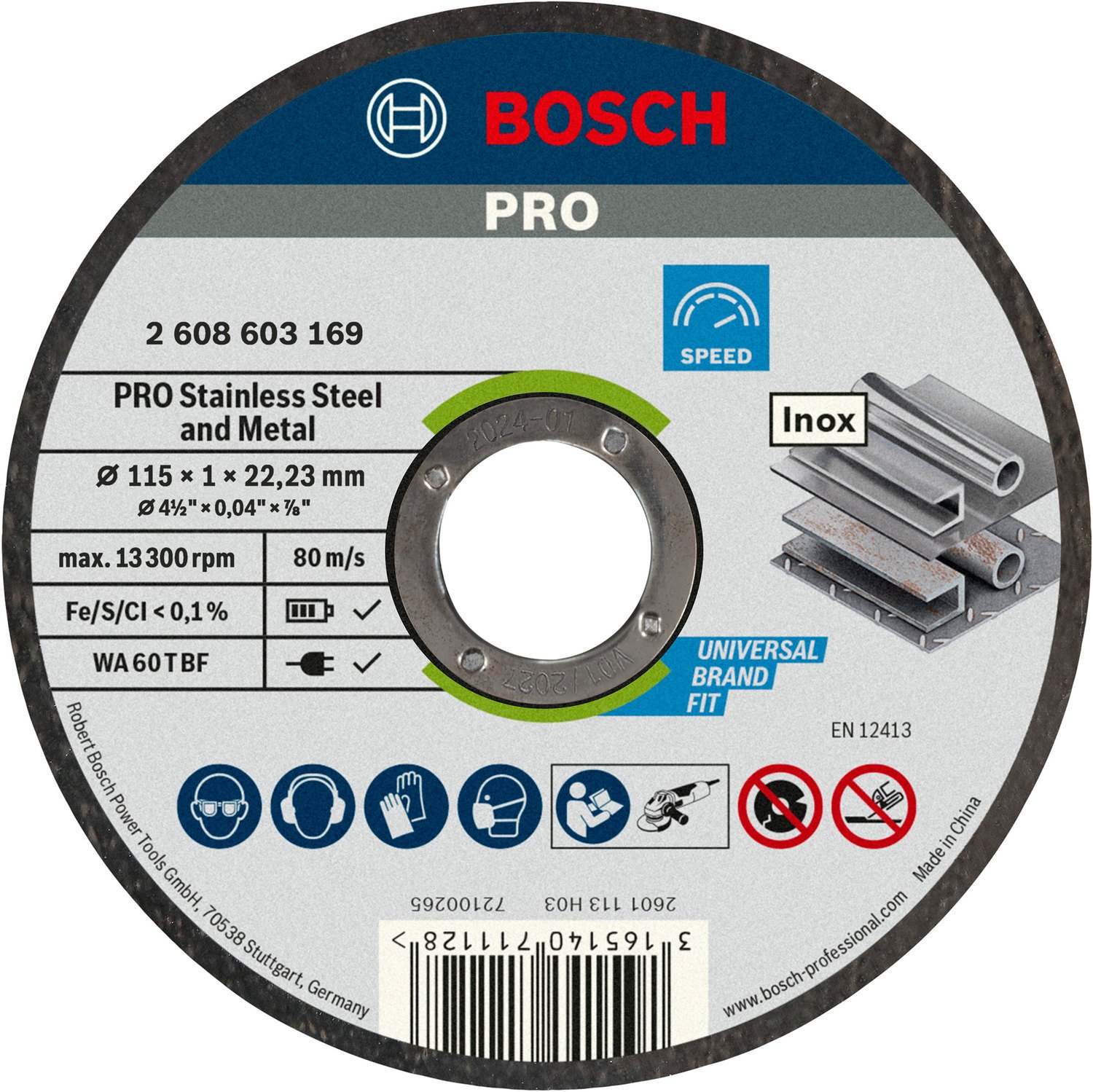Bosch Disc taiere Pro Inox si Metal 115mm,1mm