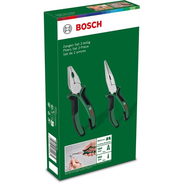 bosch set 2 clesti, combinat si varf semirotund, 180mm 2 Bosch Set 2 Clesti, combinat si varf semirotund, 180mm - imagine 2