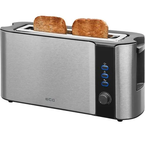 Prajitor de paine ECG ST 10630 inox , 1000 W, 2 felii, 6 niveluri rumenire - imagine 2