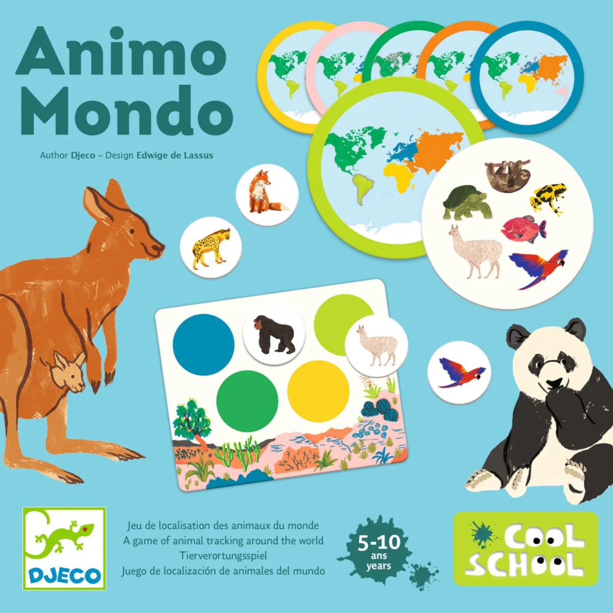 Joc educativ Loto Animo mondo, Djeco - imagine 2