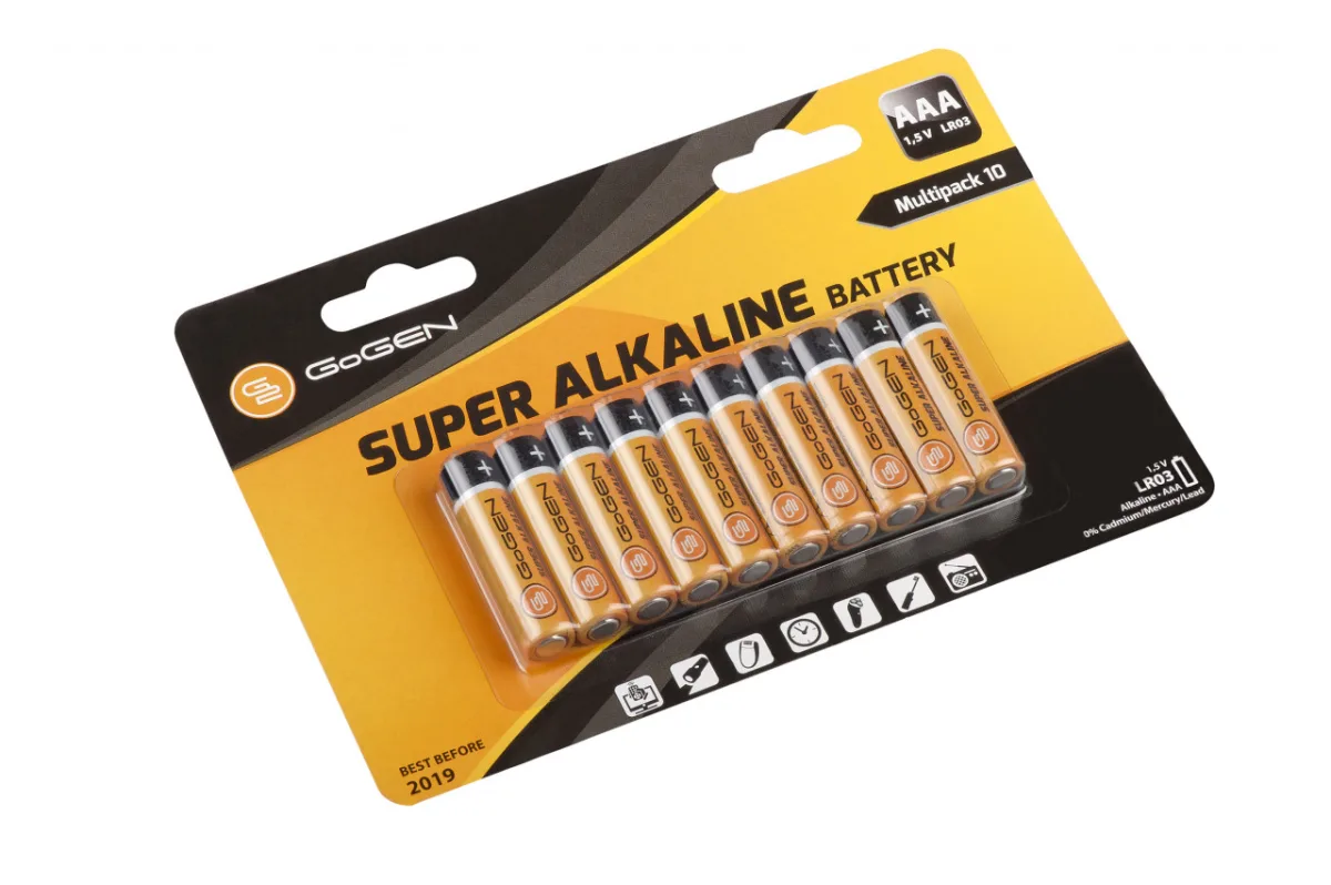 Set baterii Alcaline GoGEN SUPER LR03, 1.5 V, AAA, 800 mAh, 10 bucati - imagine 5
