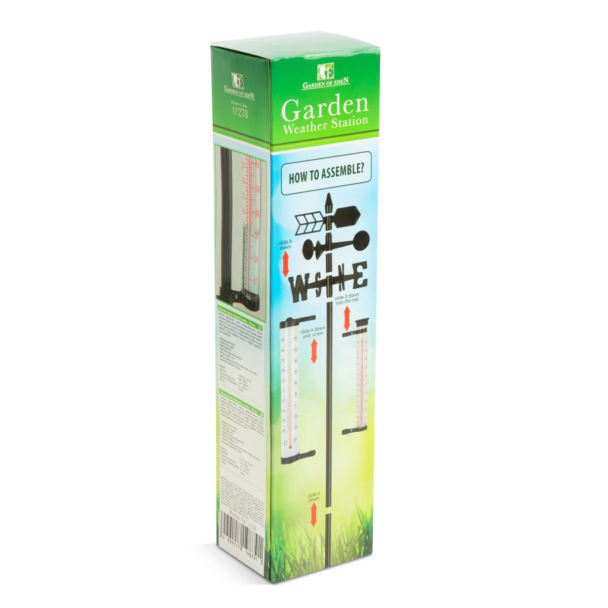 Statie meteo gradina, termometru, contor ploaie, indicator vant, 145 cm - imagine 6