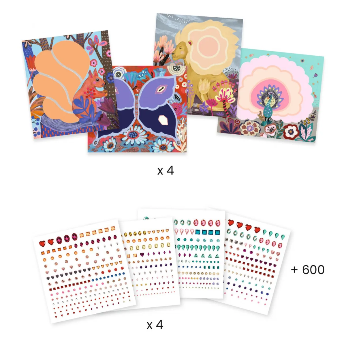 Set creativ cu strasuri Frumusete salbatica, Djeco - imagine 3