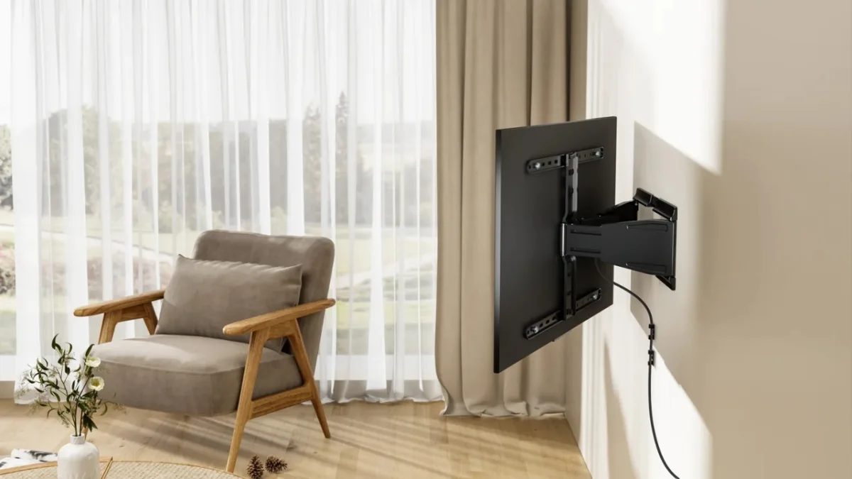 Suport TV GoGEN Slim XL , 43"-90" (109 - 229 cm), 50 kg, inclinare verticala si rotire laterala, negru - imagine 11