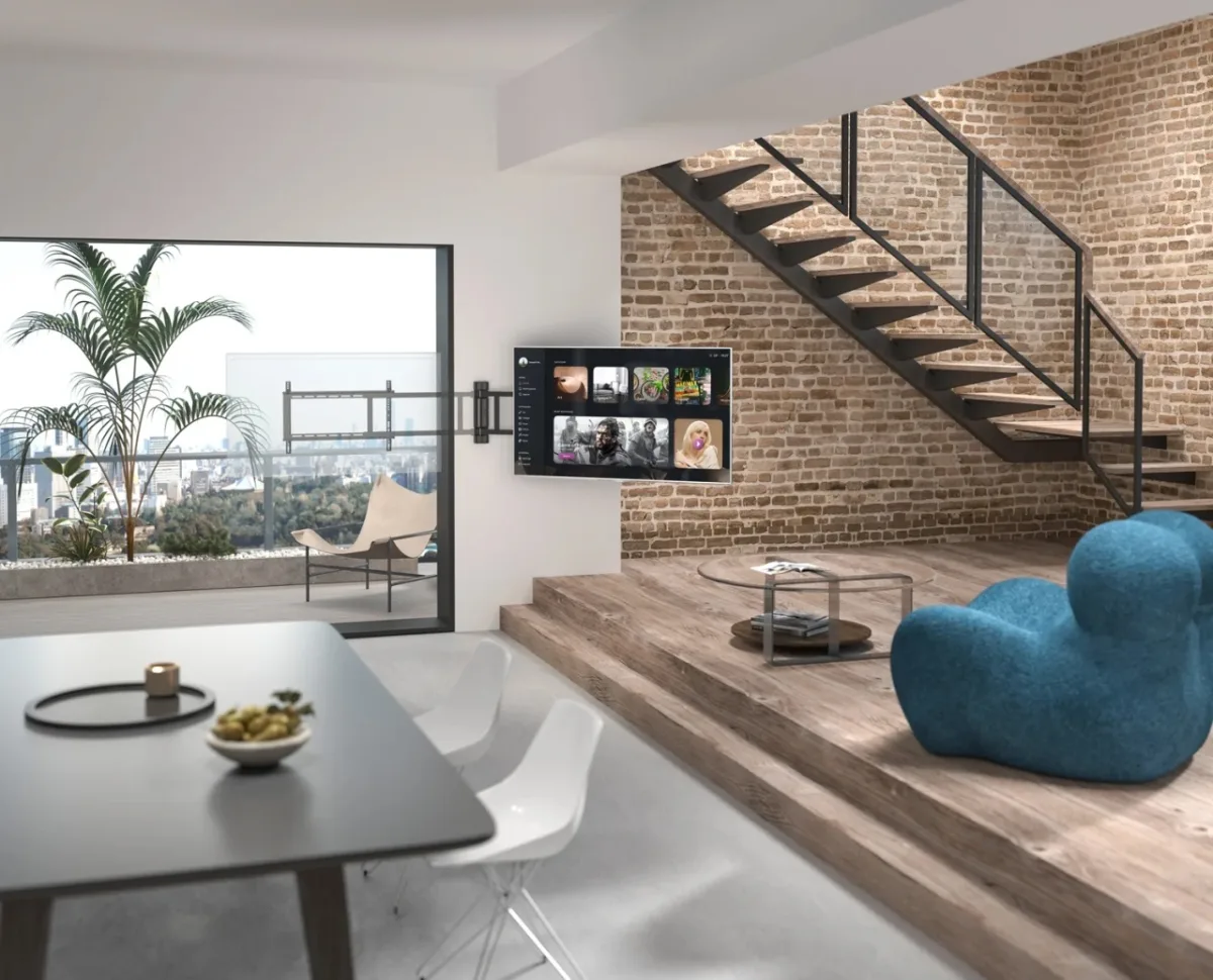 Suport TV GoGEN, rotire 0-170°, control prin telecomanda, 32"-75" (81 - 190 cm), VESA pana la 600x400 mm, 50 kg, negru - imagine 8