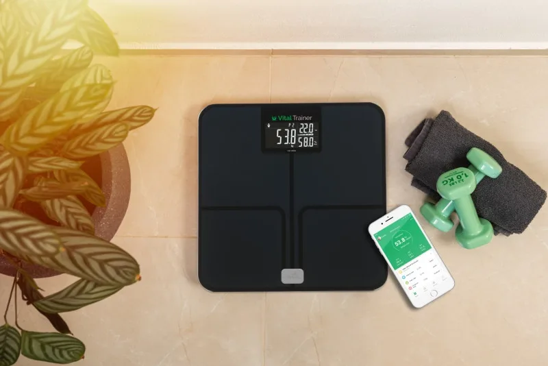 Cantar Smart ETA Vital Trainer 7780 90000, 180 Kg, Bluetooth, Sticla securizata 6 mm, negru - imagine 7