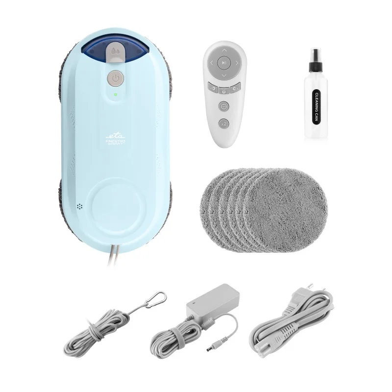 Robot de curatat geamuri ETA Finestro Smart ETA632990000, aspirare 5000 Pa, 65 ml, cablu 5 m, aplicatie mobila, albastru deschis - imagine 4