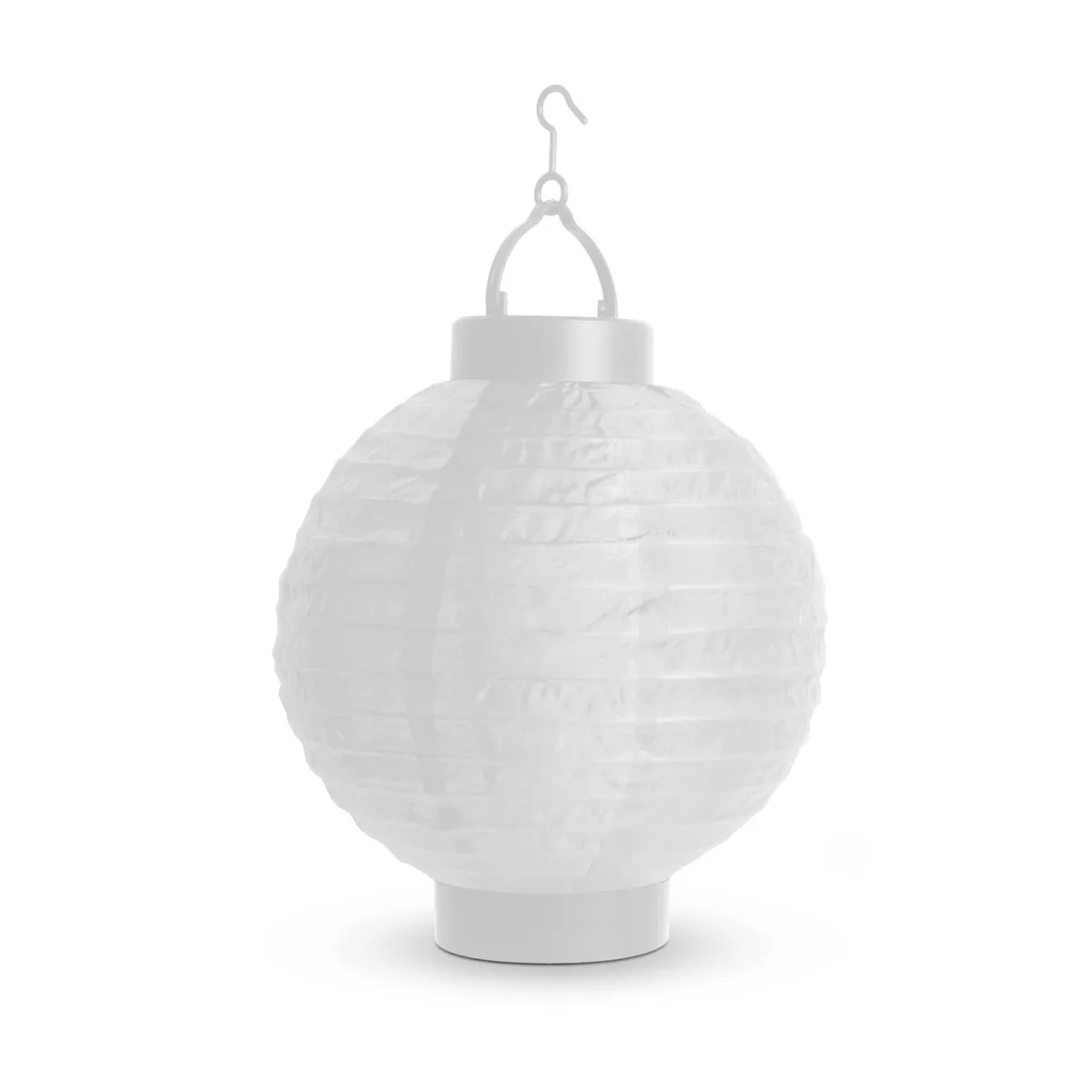 Lampion LED decorativ, alb, 1 LED, Ø20 cm, pentru gradina/ terasa, interior, functioneaza 2xAAA