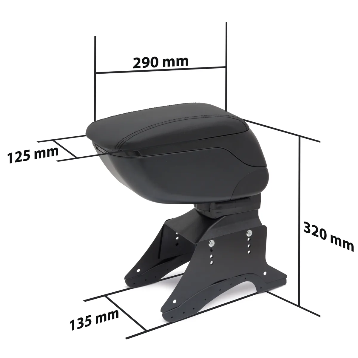 Cotiera auto universala neagra cu depozitare, reglabila, confort sporit, montare usoara - imagine 6