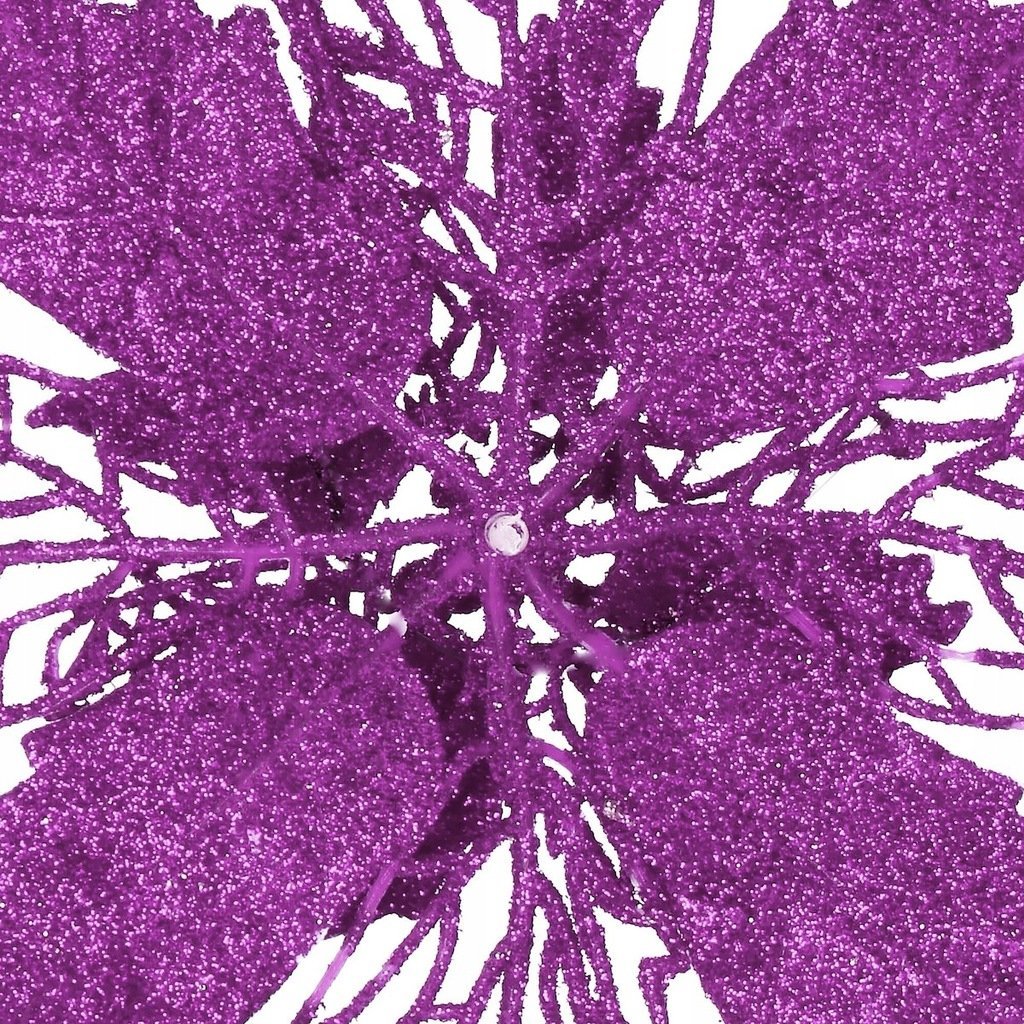 Set 10 ornamente pentru bradul de Craciun, stea Poinsettia, 16cm, violet 4 Set 10 ornamente pentru bradul de Craciun, stea Poinsettia, 16cm, violet - imagine 4