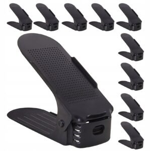 (DL) Set 10 organizatoare pentru pantofi regalabile, plastic, culoare negru