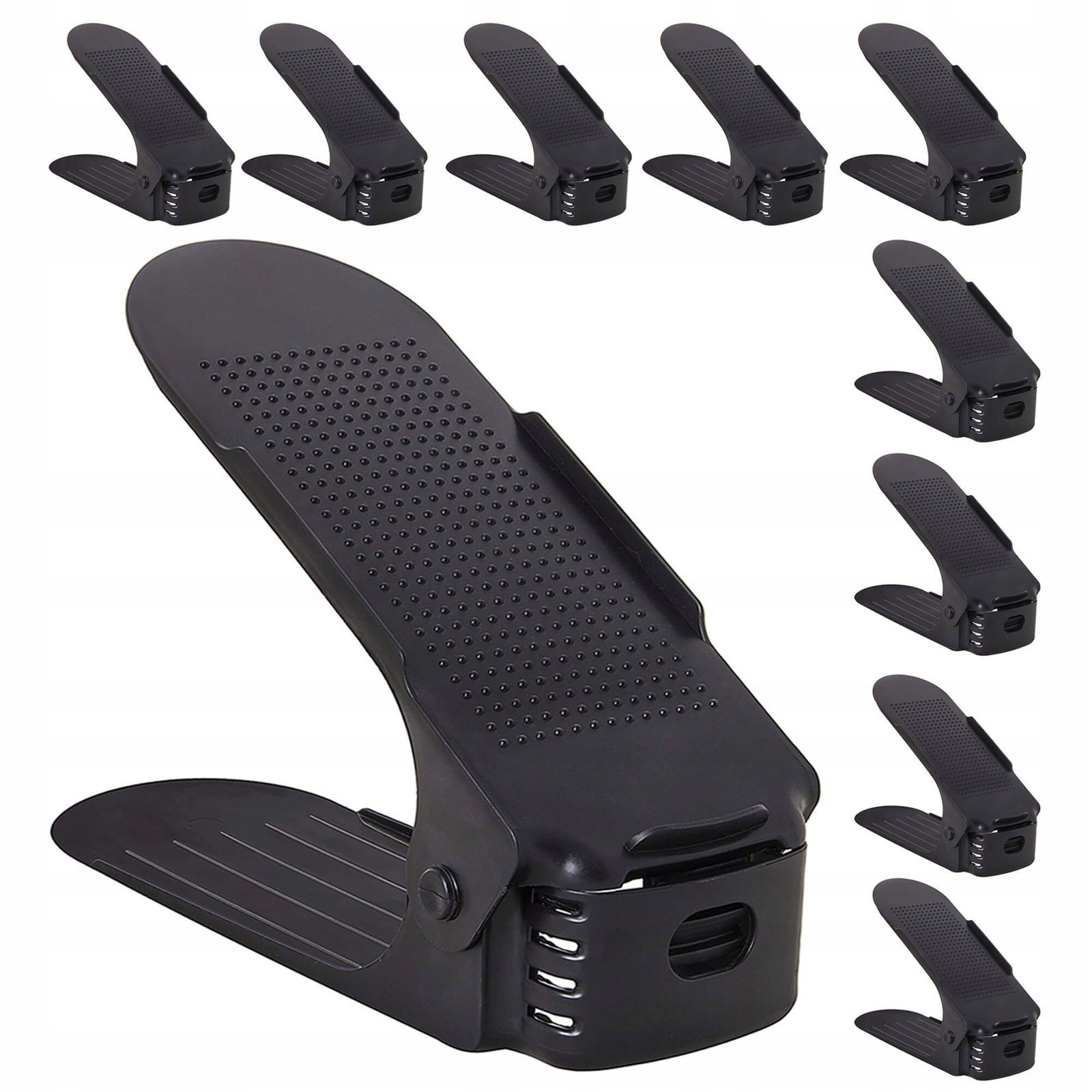 (DL) Set 10 organizatoare pentru pantofi regalabile, plastic, culoare negru 1 (DL) Set 10 organizatoare pentru pantofi regalabile, plastic, culoare negru