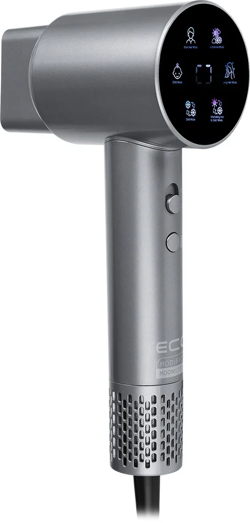 Uscator de par ECG HS 6000AI Sonica Moonstone, 1600W, motor BLDC 110.000 rpm, ionizare, 5 trepte temperatura, gri metalizat - imagine 5